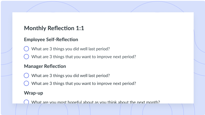 Monthly Reflection Meeting Template