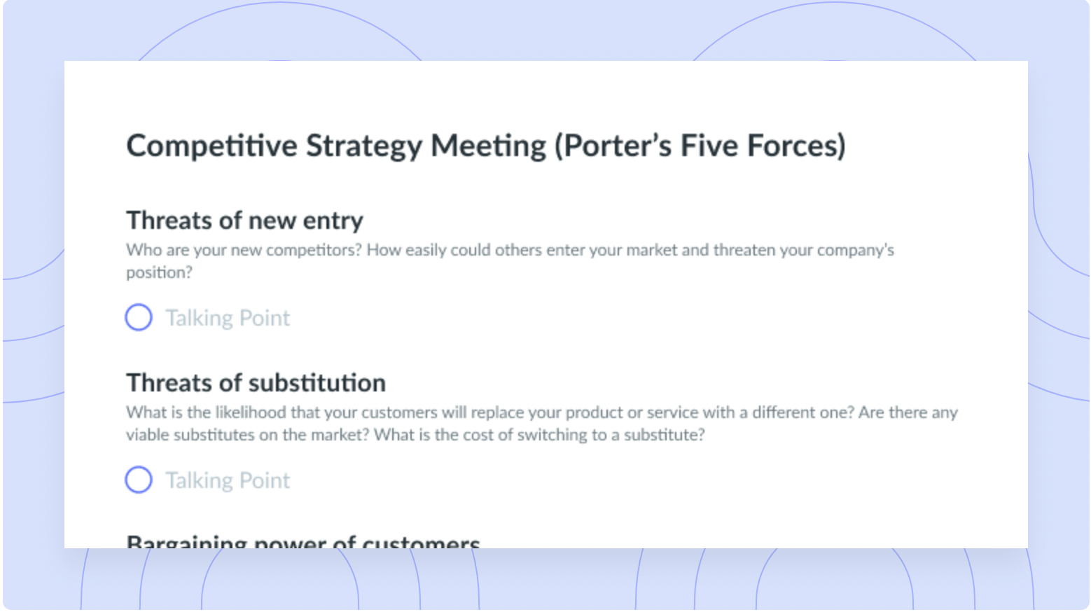 Porter’s Five Forces Template