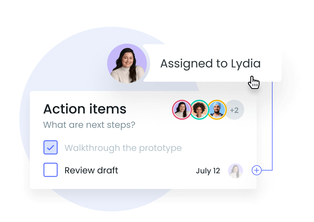 Assign clear action items in your meeting notes