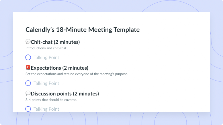 Calendly’s 18-Minute Meeting Template