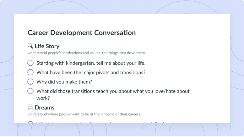 Career Development Conversation Meeting Template