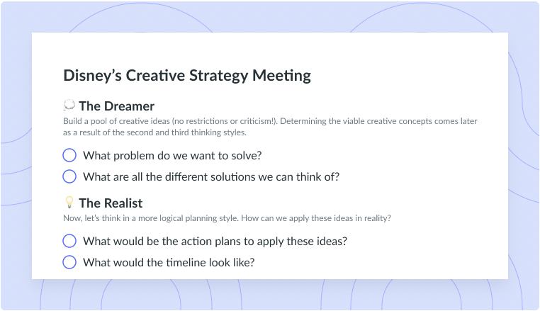 Disney Creative Strategy Template
