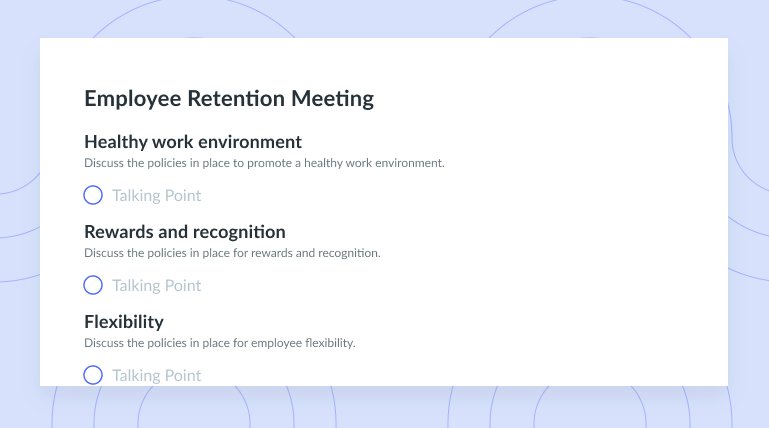 Employee Retention Meeting Template