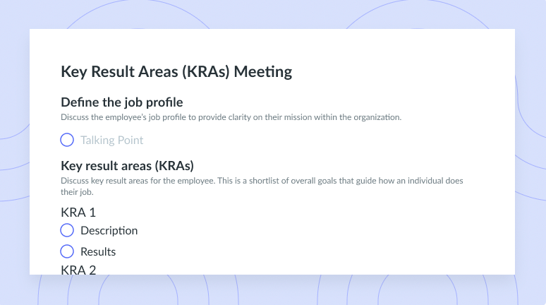 Key Result Areas (KRAs) Agenda Template