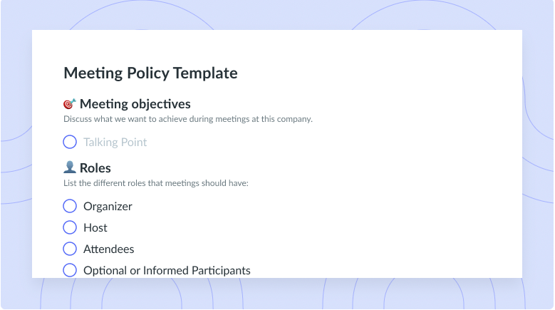 Meeting Policy Template