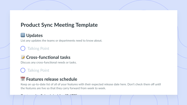 Product Sync Meeting Template