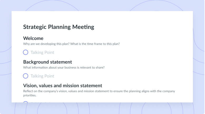 Strategic Planning Meeting Template