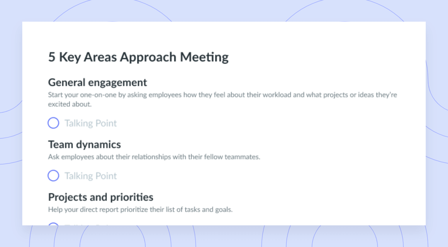 5 Key Areas Approach Meeting Template