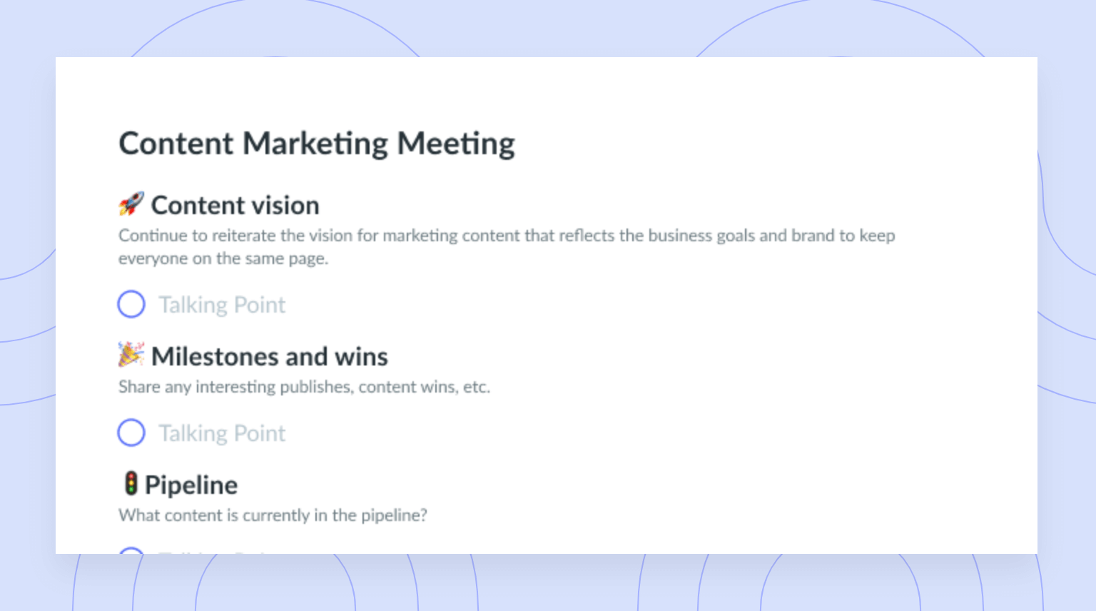 Content Marketing Meeting Template