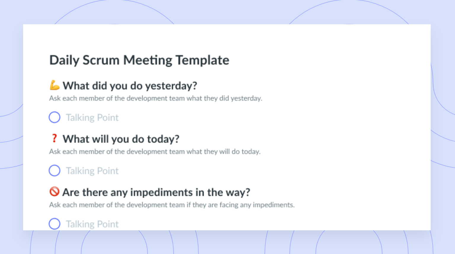 Daily Scrum Meeting Template