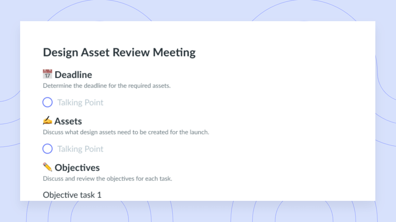 Design Asset Review Meeting Template