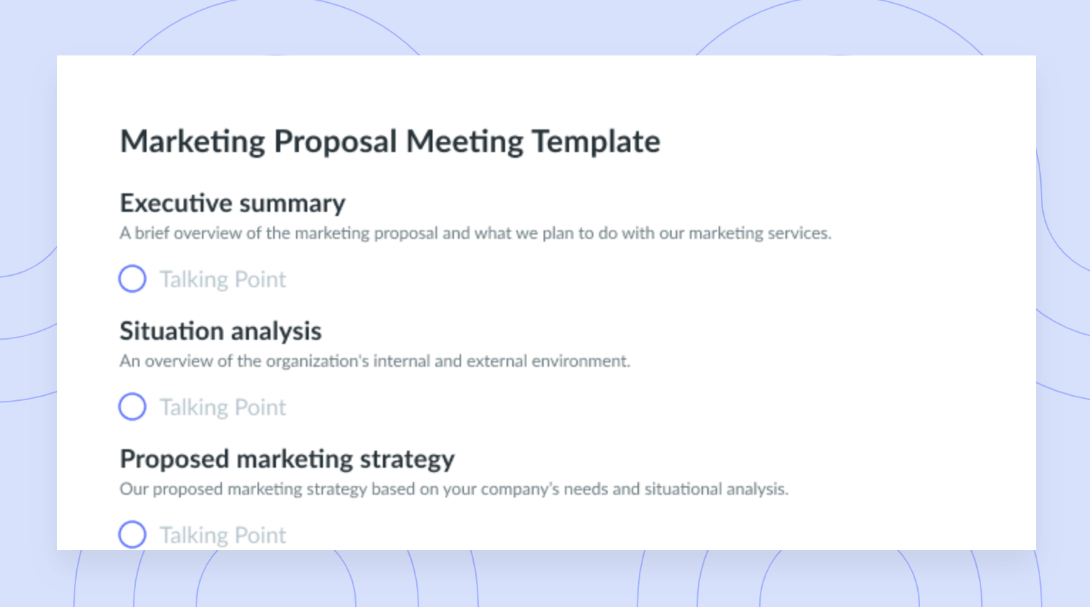 Marketing Proposal Meeting Template