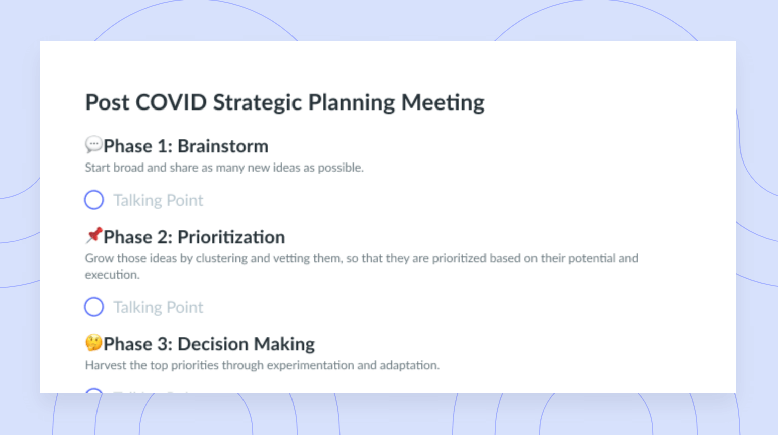 Post-COVID Strategic Planning Meeting Template