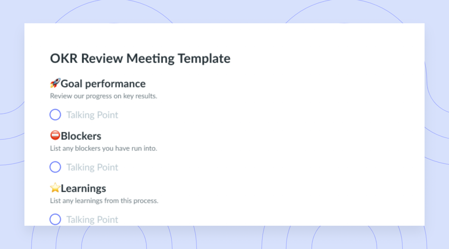 OKR Review Meeting Template