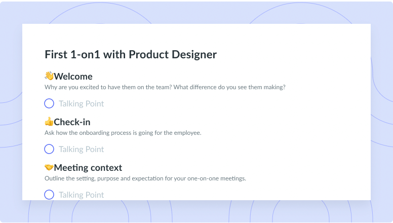 First 1-on-1 with Product Designer