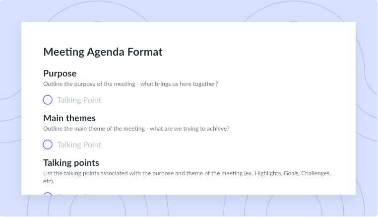 Meeting Agenda Format