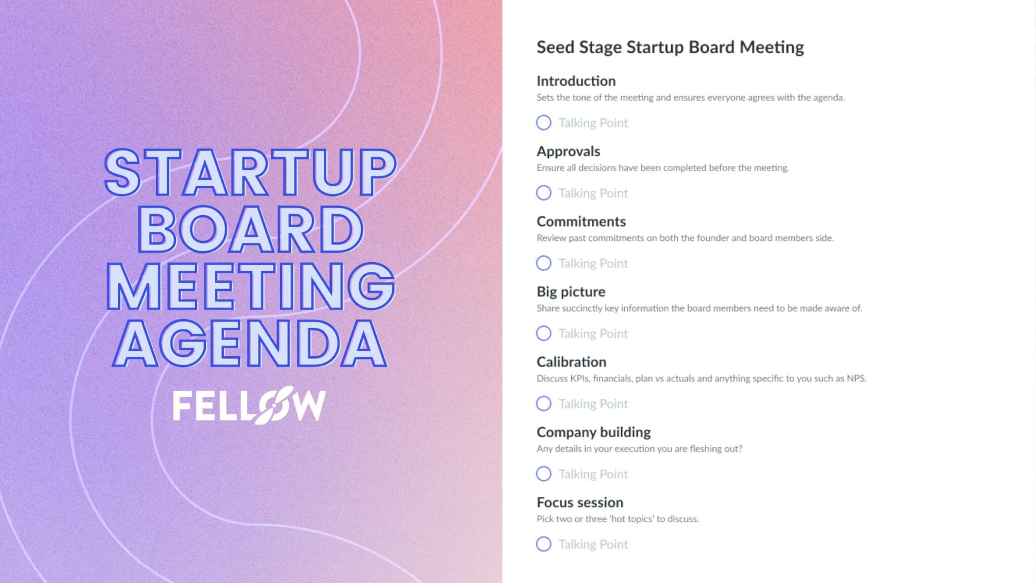 All About Startup Board Meeting Agendas