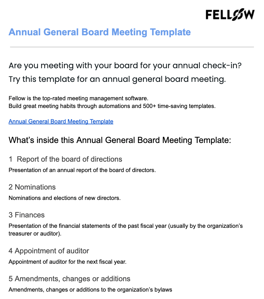19 Best Meeting Agenda Templates in Google Docs