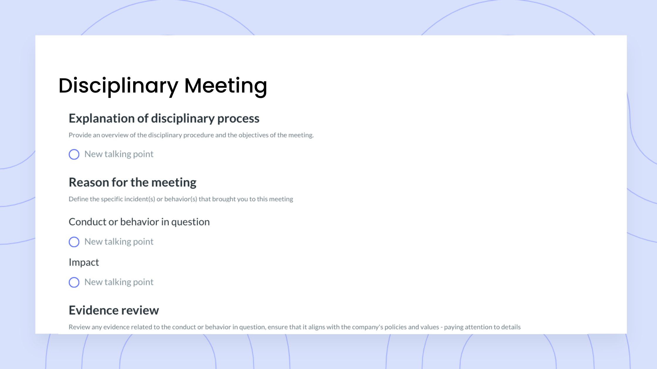 Disciplinary Meeting Template