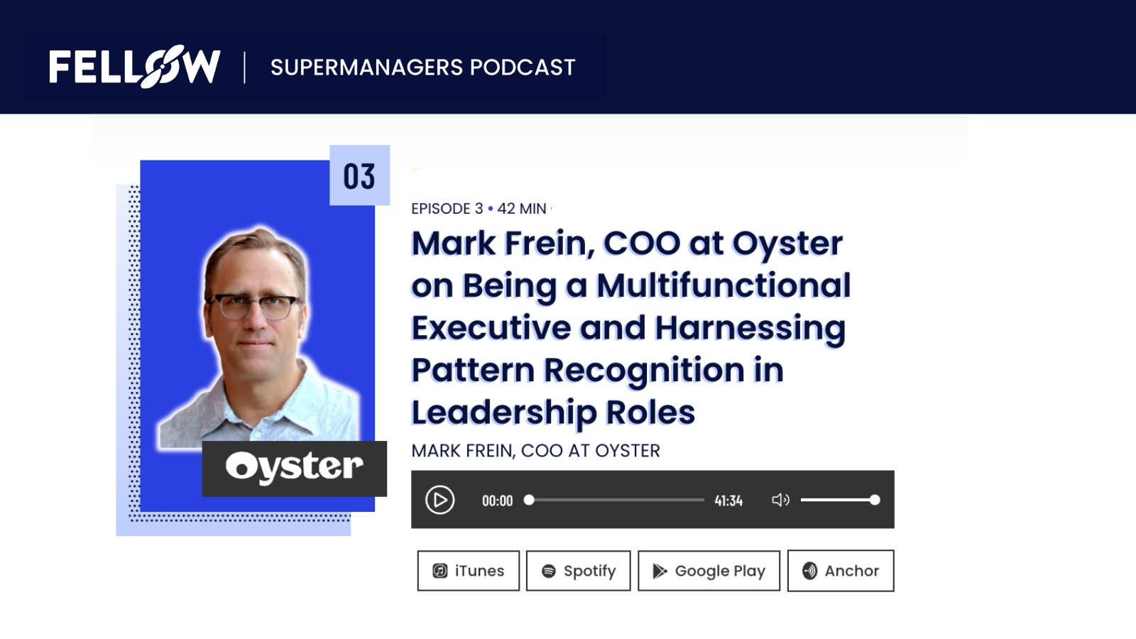 Interview with Mark Frein, COO at Oyster | Fellow.app