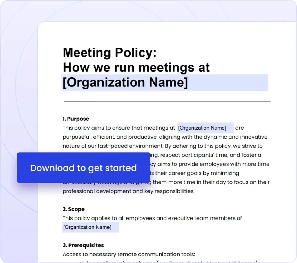 meeting policy template preview